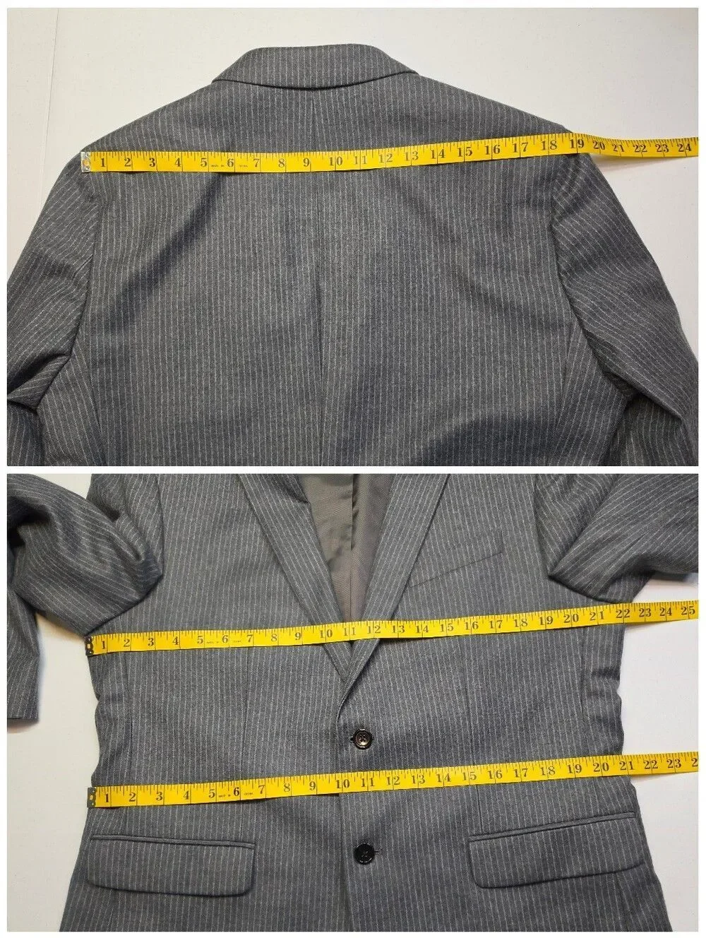 Banana Republic Tessuto Marzotto Gray Pinstripe Suit Blazer Jacket Dress Pants